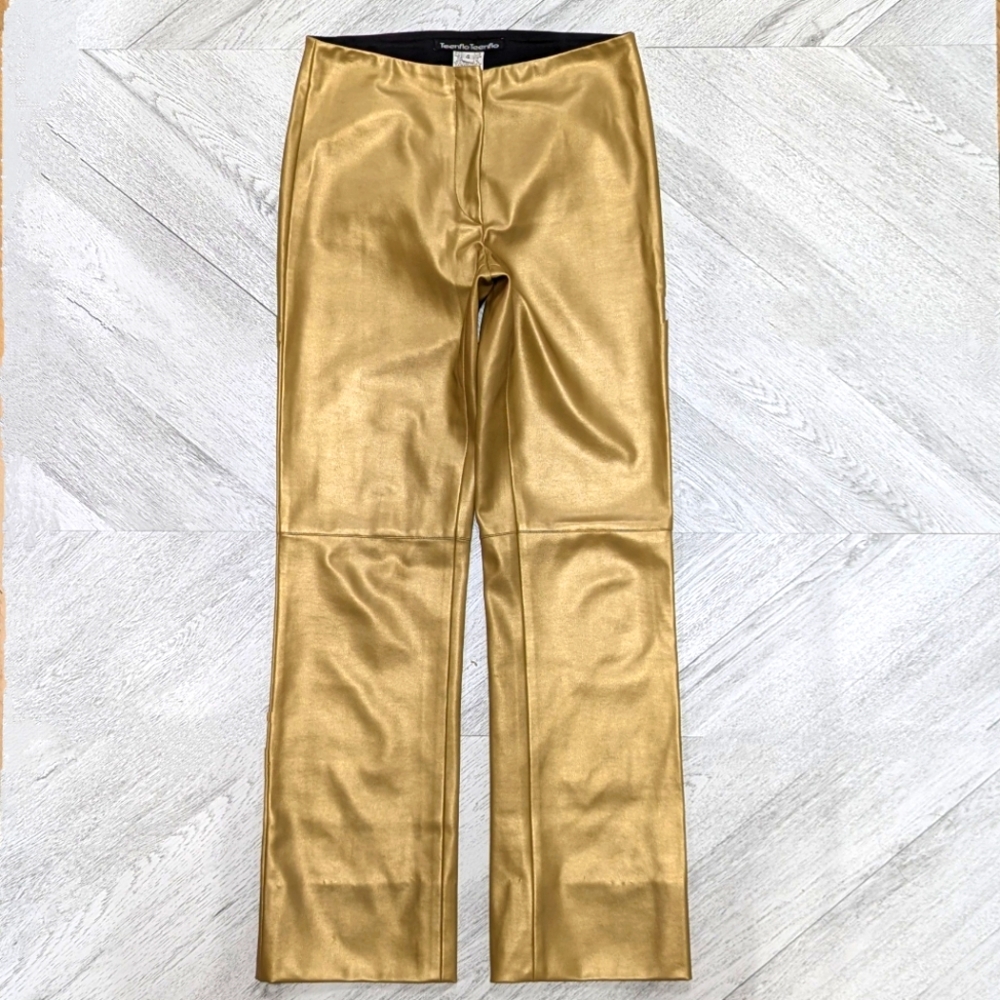 Vintage Y2K Gold PVC Low Rise‎ Pants